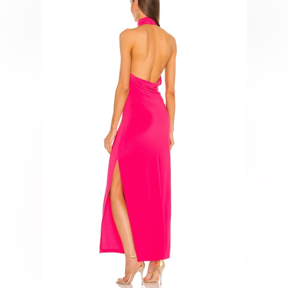 Norma Kamali Halter Turtle Gown in Rose